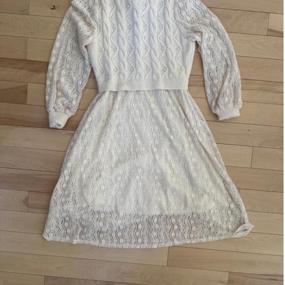 Elegant cream-white maxi dress - Picture 2 of 8